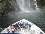 tourists looking at the waterfall