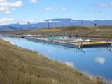 Salmon farm on canal between ohau and ruataniwha