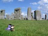 Stuffed visitors at Stonehenge