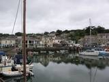 Padstow boat harbour on an overcast day