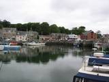 Downtown Padstow on an overcast day