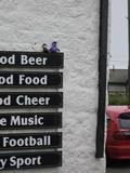 Climbing wall at the last pub in England