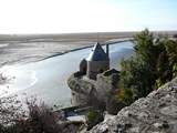 Huge area of tidal flats around Mont St Michel