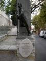 Statue of William Webb Ellis at the Vieux Chateau cemetery in Menton, near Monaco