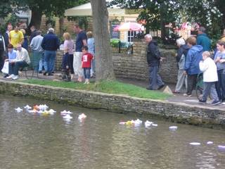 Boat racing at Burton-on-the-Water