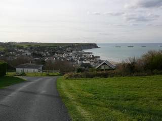 road approach to Arromanches-les-Bains in Normandy